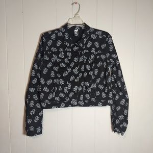 Misfits black denim skulls jacket